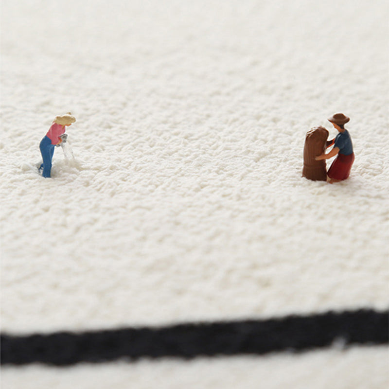 Relaxing Checkered Printed Carpet Polyester Rug Non-Slip Backing Indoor Rug for Home Decoration