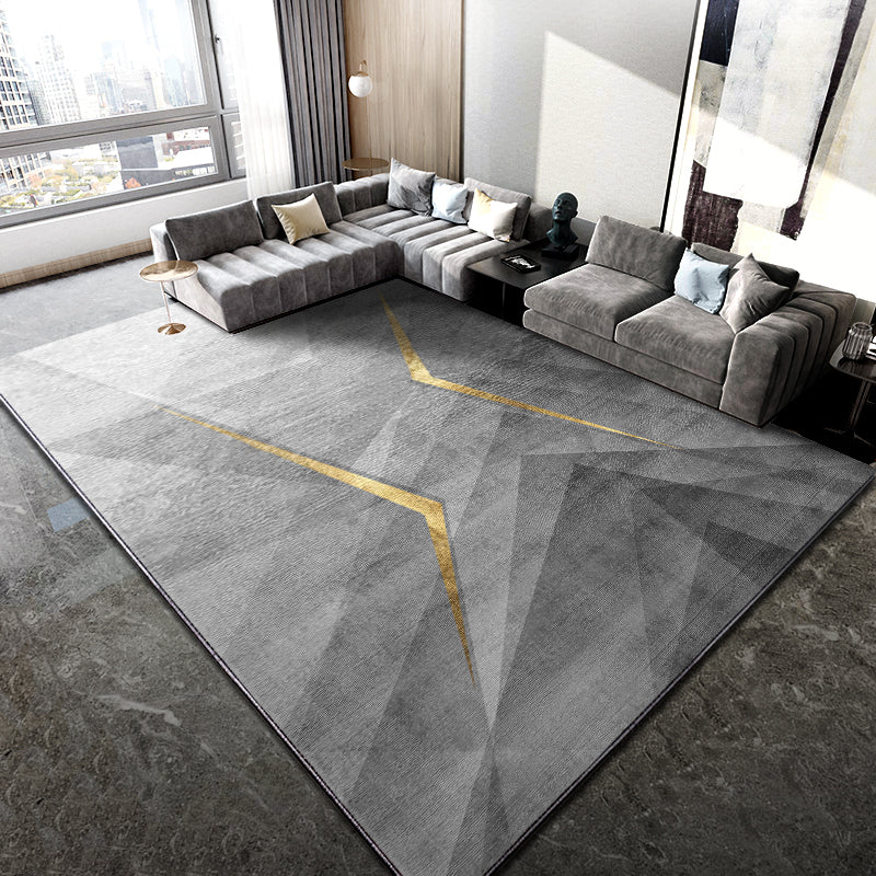 Modern Triangle Print Rug Polyester Indoor Carpet Stain Resistant Area Rug for Living Room