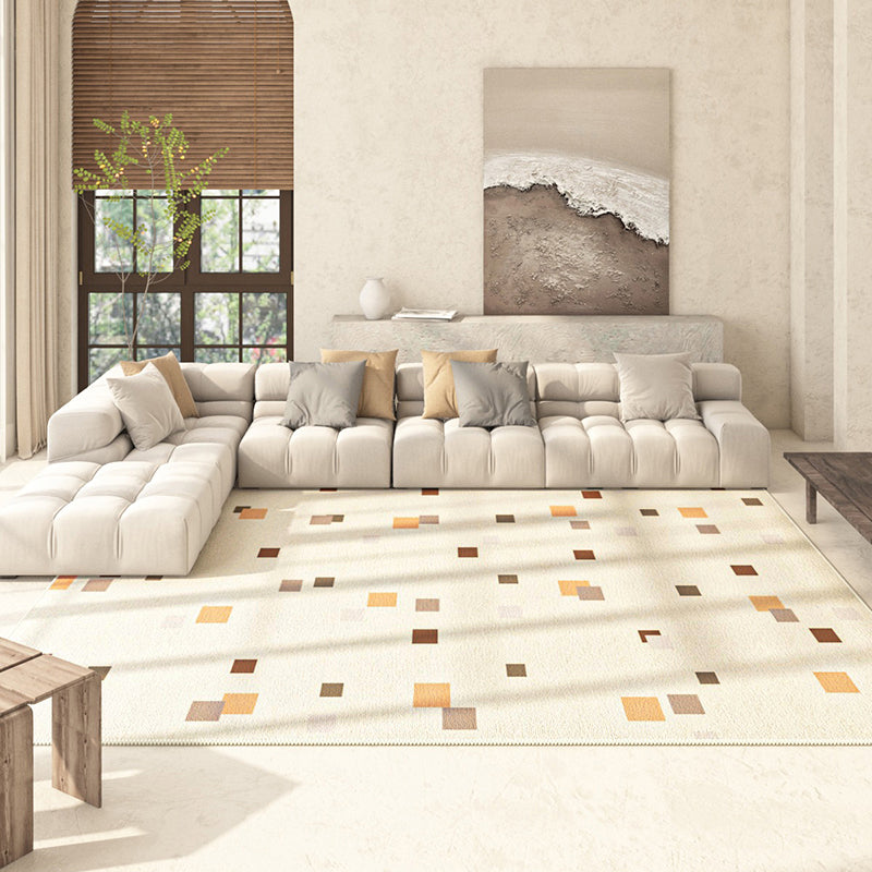 Grey Modern Rug Polyester Circle Rug Non-Slip Backing Rug for Home Decoration