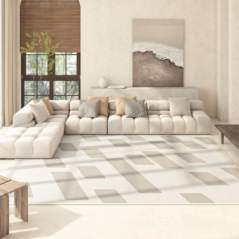 Grey Modern Rug Polyester Circle Rug Non-Slip Backing Rug for Home Decoration