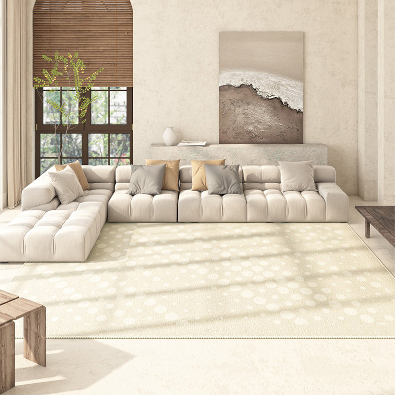 Grey Modern Rug Polyester Circle Rug Non-Slip Backing Rug for Home Decoration