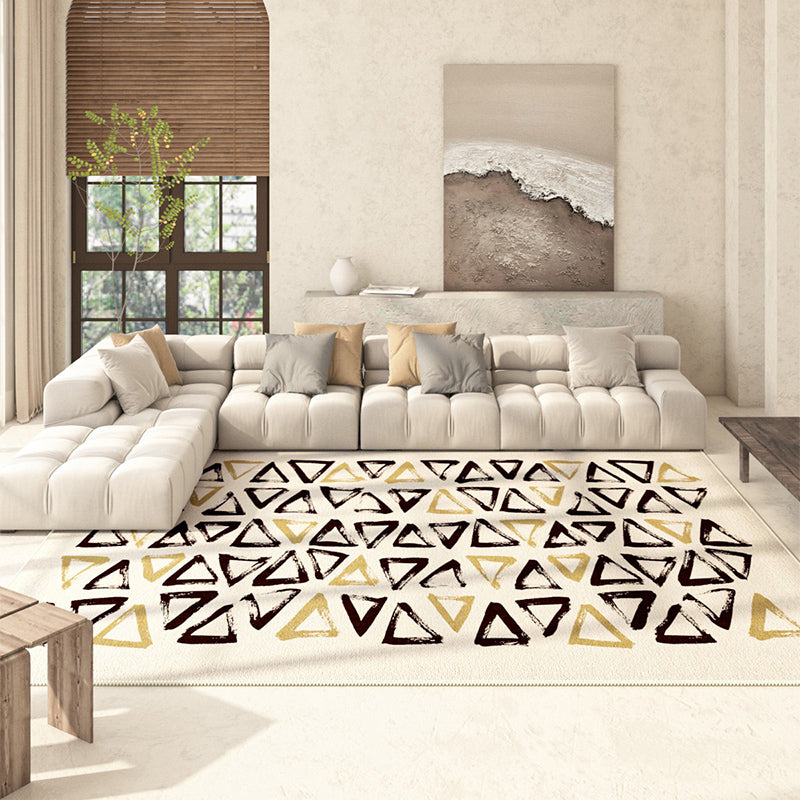 Grey Modern Rug Polyester Circle Rug Non-Slip Backing Rug for Home Decoration