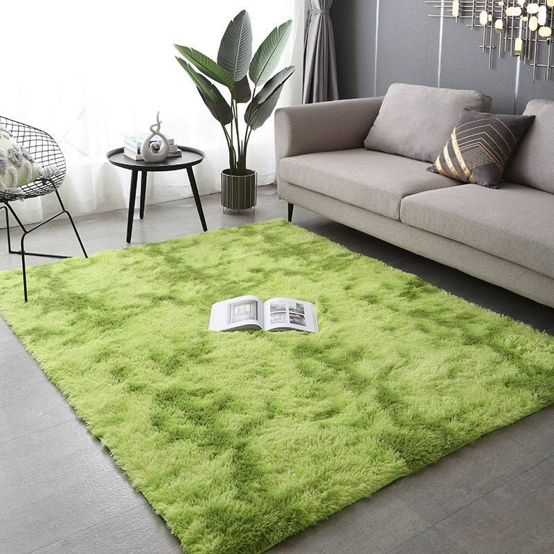 Rapis moderne Tie simple Dye Print Carpet Living Room Polyester Shag Tapis avec un support sans glissement