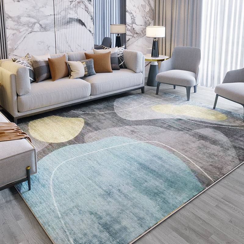 Gold Modern Carpet Polyester Abstract Graphic Carpet Non-Slip Backing Carpet for Home Decor