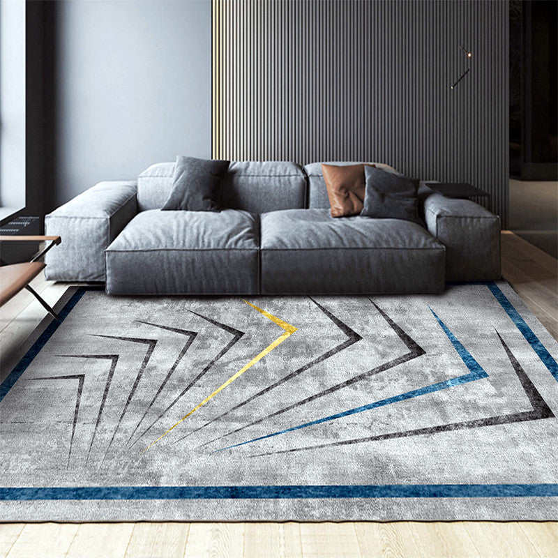 Gold Modern Carpet Polyester Abstract Graphic Carpet Non-Slip Backing Carpet for Home Decor