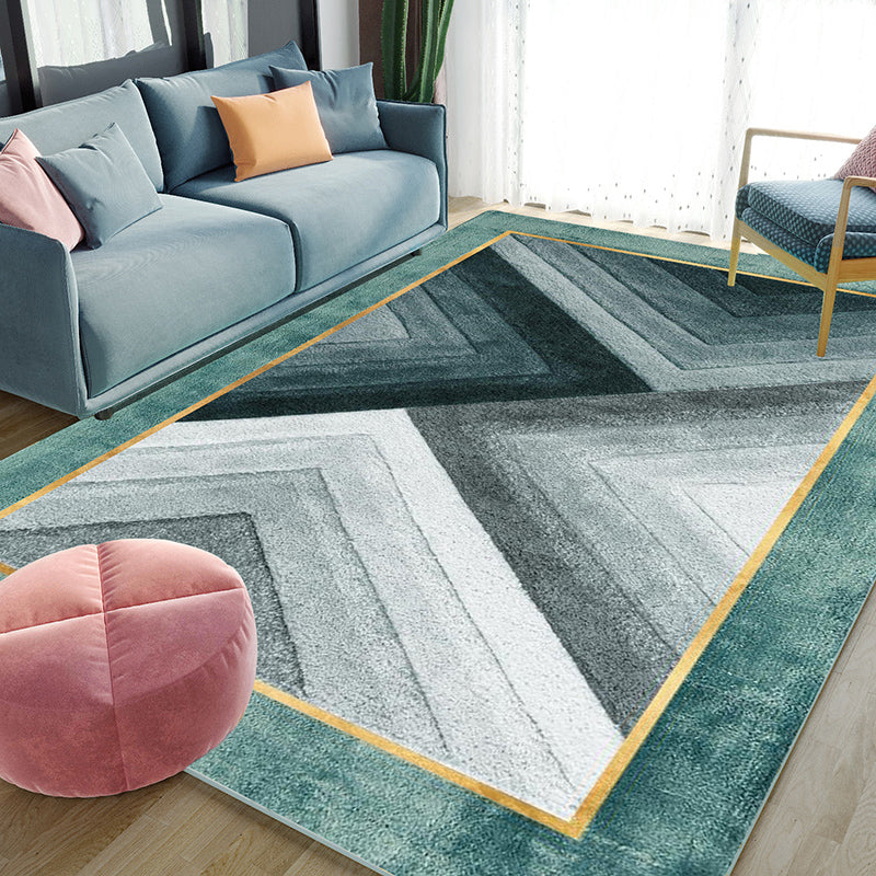 Gold Modern Carpet Polyester Abstract Graphic Carpet Non-Slip Backing Carpet for Home Decor