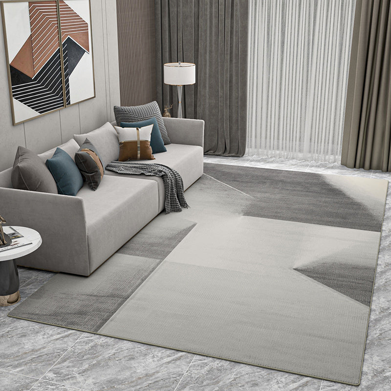 Relaxing Geometric Pattern Rug Polyester Area Carpet Stain Resistant Indoor Rug for Living Room