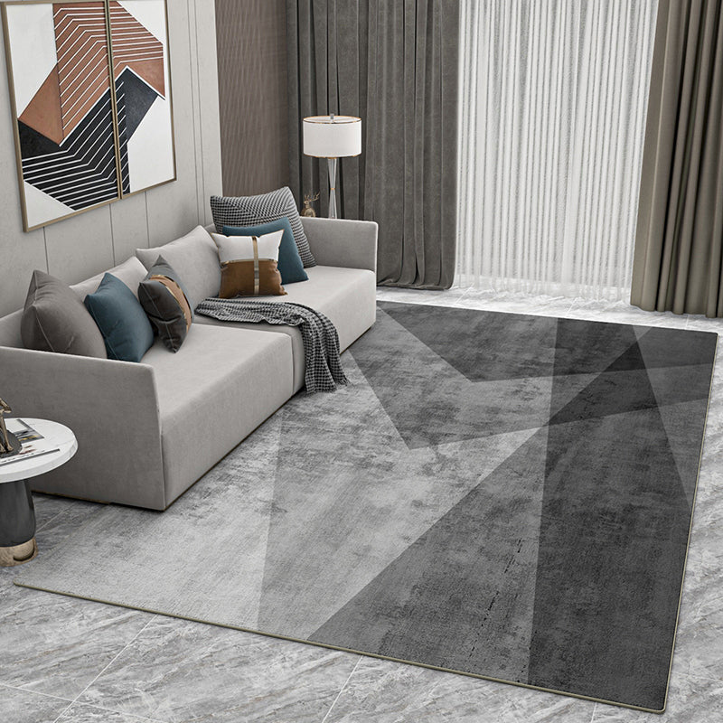 Relaxing Geometric Pattern Rug Polyester Area Carpet Stain Resistant Indoor Rug for Living Room
