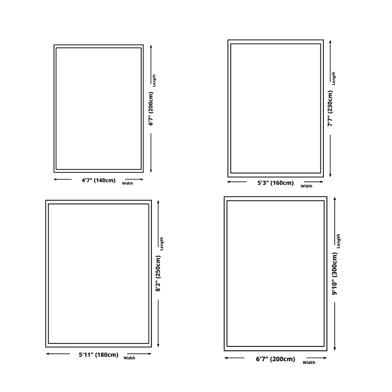 Geometric Area Rug Modern Contrast Panel Carpet Polyester Living Room Carpet with Non-Slip Backing