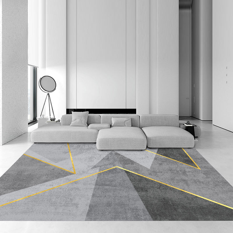 Simple Graphic Printed Carpet Polyester Indoor Carpet Non-Slip Backing Rug for Home Decoration