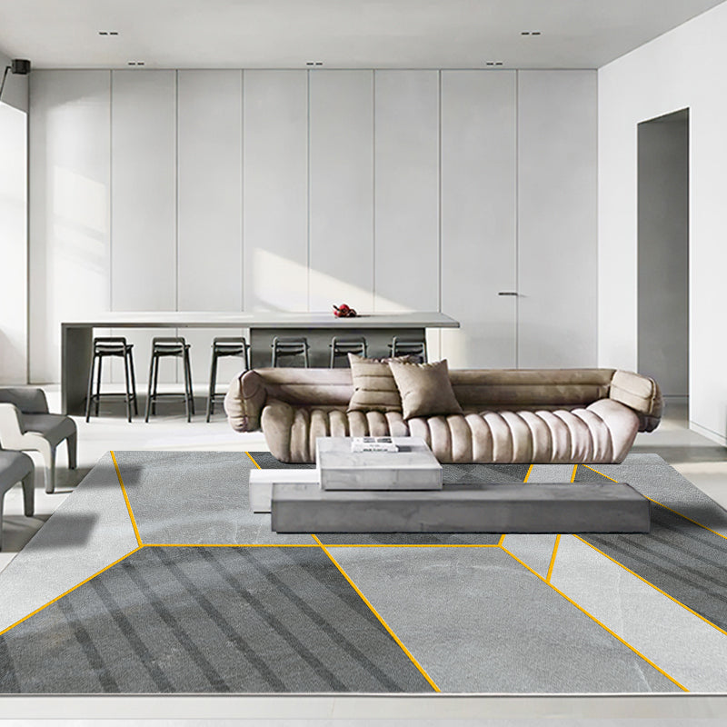 Simple Graphic Printed Carpet Polyester Indoor Carpet Non-Slip Backing Rug for Home Decoration