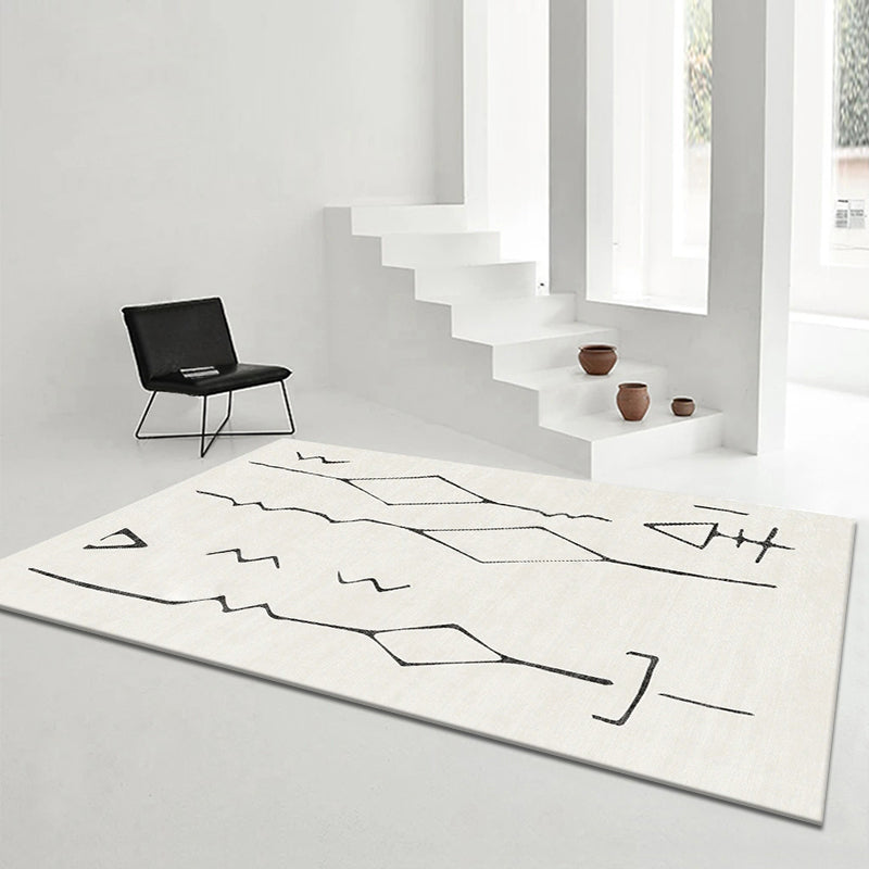 Apricot Modern Rug Blended Line Rug Non-Slip Backing Rug for Drawing Room
