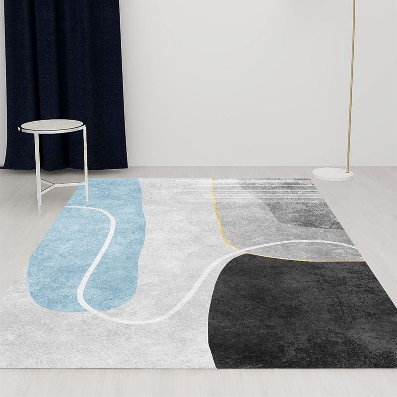 Modern Graphic Pattern Rug Polyester Area Carpet Stain Resistant Indoor Rug for Living Room
