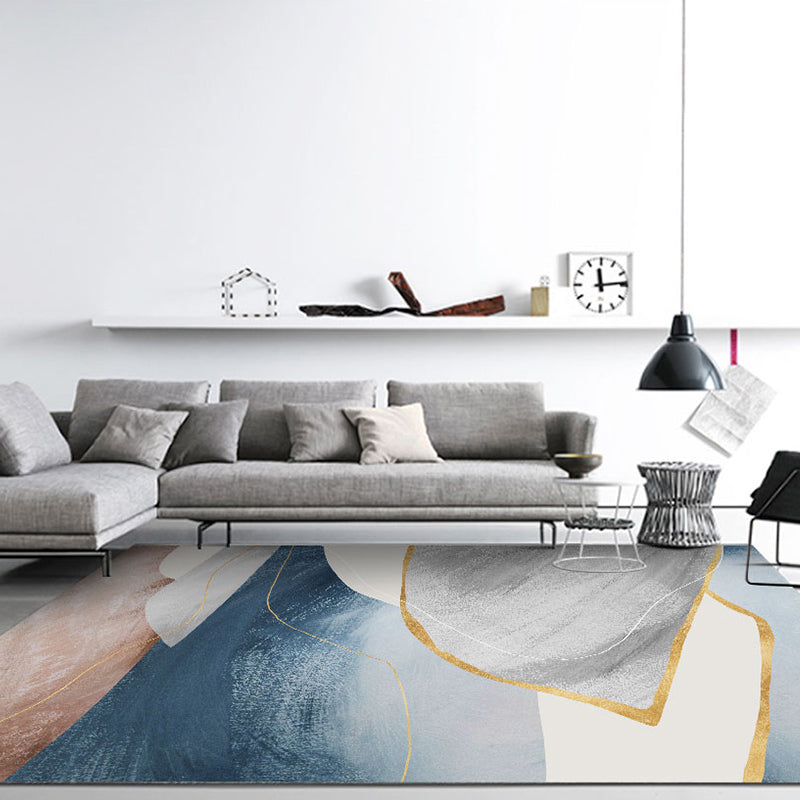 Modern Graphic Pattern Rug Polyester Area Carpet Stain Resistant Indoor Rug for Living Room