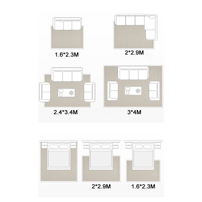 Khaki Modern Carpet Geometric Pattern Polyester Area Rug Easy Care Rug for Home Decor