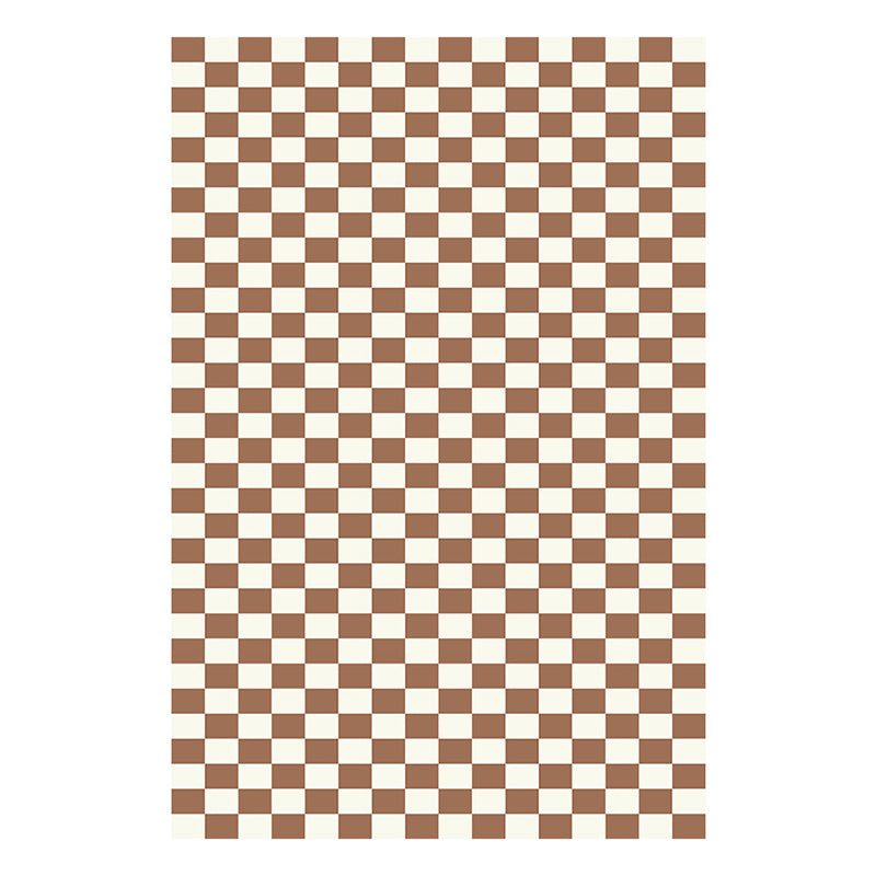 Casual Checkered Print Carpet Polyester Area Rug Non-Slip Backing Indoor Carpet for Home Decoration