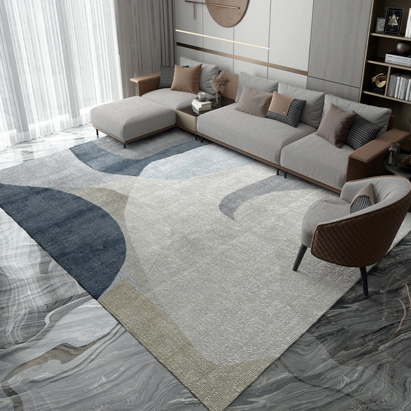 Modern Triangle Pattern Rug Polyester Indoor Carpet Stain Resistant Area Rug for Living Room