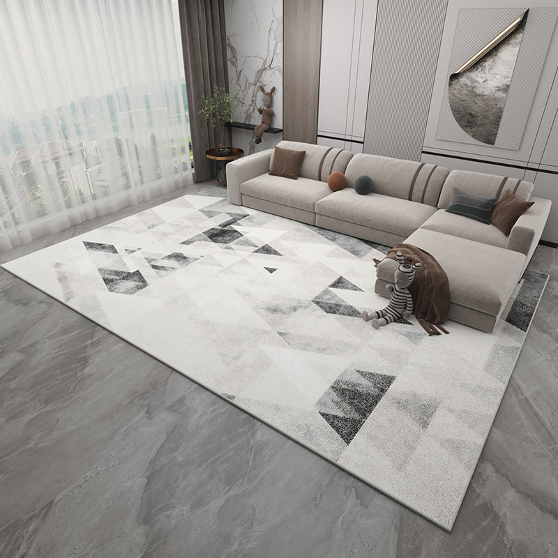 Modern Triangle Pattern Rug Polyester Indoor Carpet Stain Resistant Area Rug for Living Room
