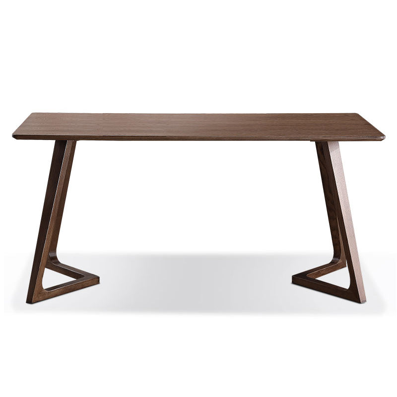 Table à manger en bois de cendres contemporain double piédestal à base de bois massif de base de base pour la maison