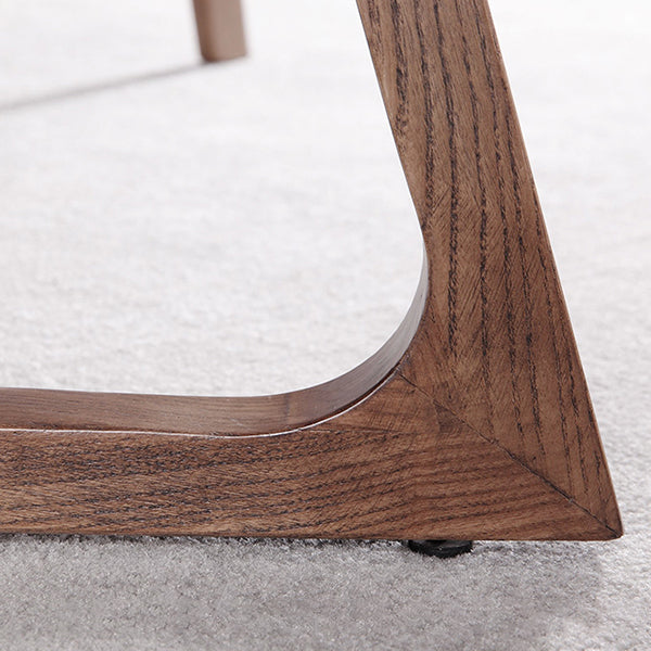 Table à manger en bois de cendres contemporain double piédestal à base de bois massif de base de base pour la maison