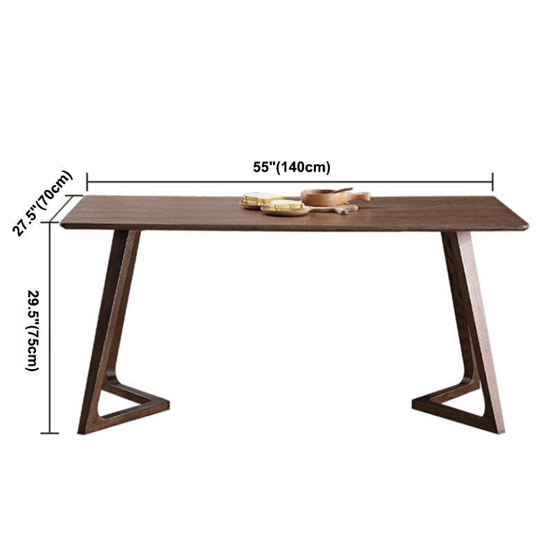 Table à manger en bois de cendres contemporain double piédestal à base de bois massif de base de base pour la maison