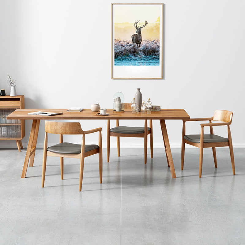 Rectangle Wooden Dining Table Modern Pine Table in Nature with Double Pedestal