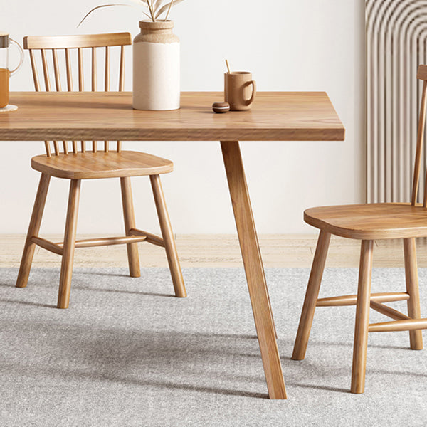 Rectangle Wooden Dining Table Modern Pine Table in Nature with Double Pedestal