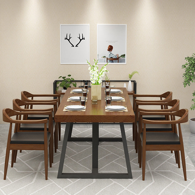 Metall Industrial Rechteck Esstisch Massivholz Tisch für Küche und Esszimmer