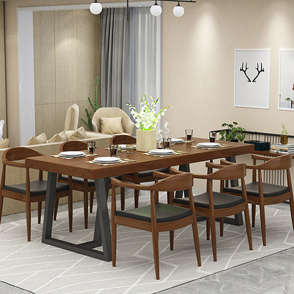 Metall Industrial Rechteck Esstisch Massivholz Tisch für Küche und Esszimmer