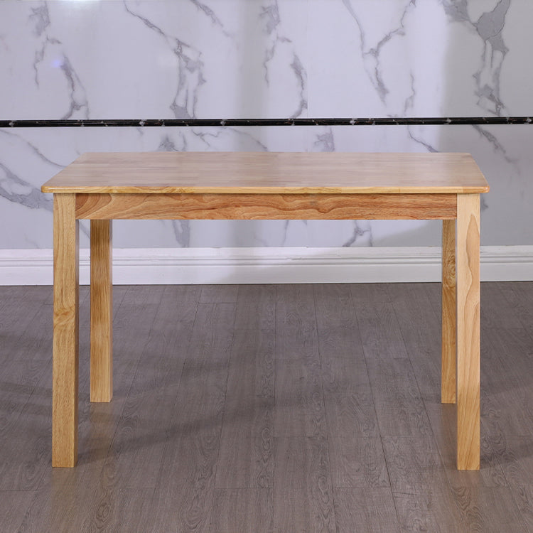 Contemporary Style Oak Dining Table 4 Legs Solid Wood Base Table for Home