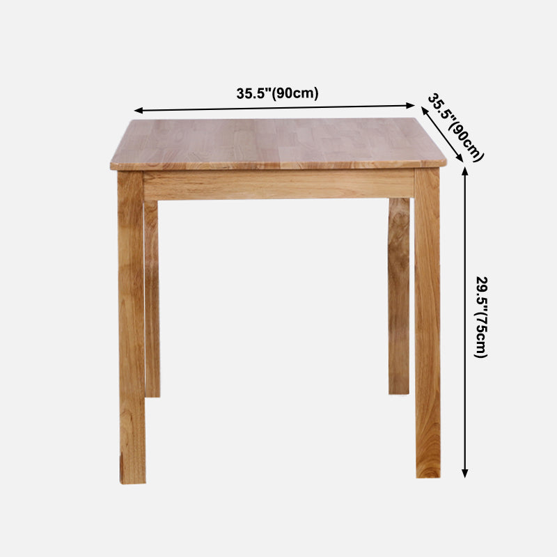 Contemporary Style Oak Dining Table 4 Legs Solid Wood Base Table for Home