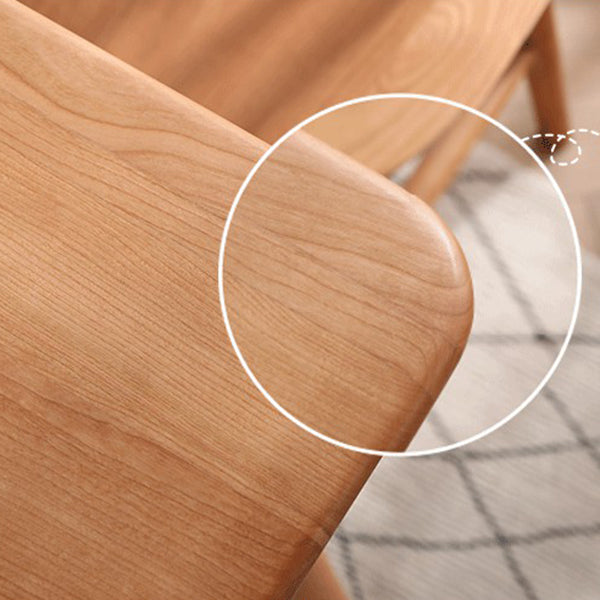 Mesa de comedor rectangular de madera de cerezo Mesa de madera moderna en la naturaleza con 4 patas