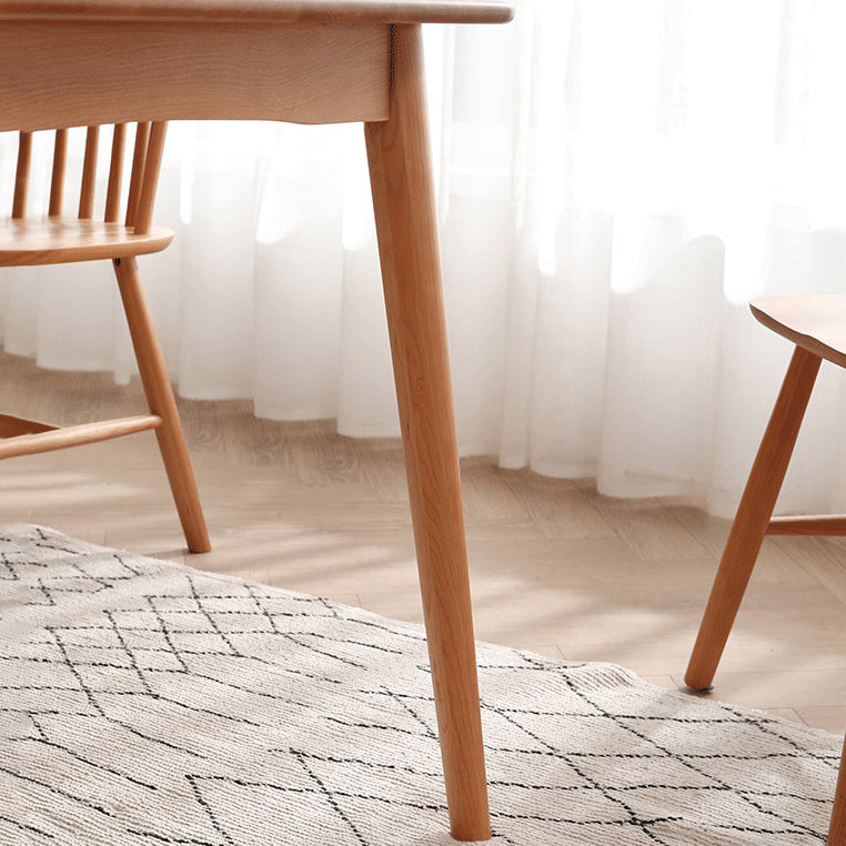 Mesa de comedor rectangular de madera de cerezo Mesa de madera moderna en la naturaleza con 4 patas