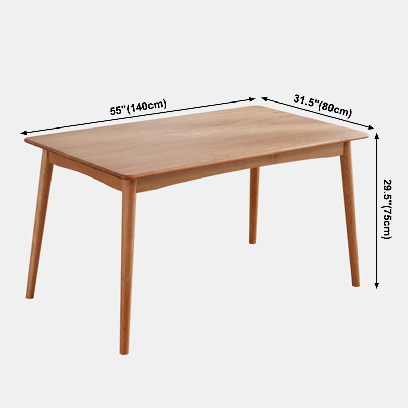 Mesa de comedor rectangular de madera de cerezo Mesa de madera moderna en la naturaleza con 4 patas
