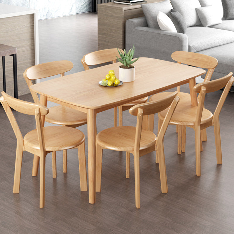 Rubberwood vaste houten eettafel 4 benen basis houten tafel voor keuken