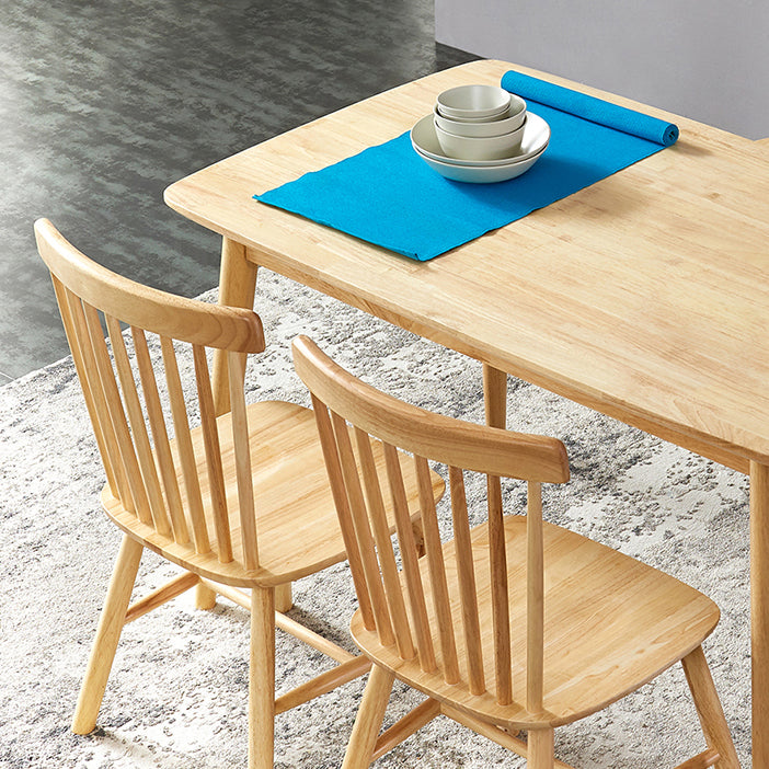 Rubberwood vaste houten eettafel 4 benen basis houten tafel voor keuken