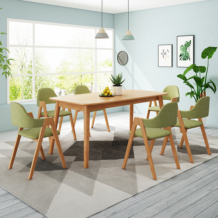 Rubberwood vaste houten eettafel 4 benen basis houten tafel voor keuken