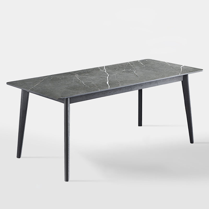 Industrial Rectangle Dining Table for Restaurant Sintered Stone Top Table with 4 Legs