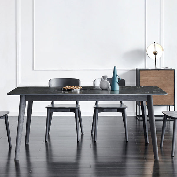 Industrial Rectangle Dining Table for Restaurant Sintered Stone Top Table with 4 Legs