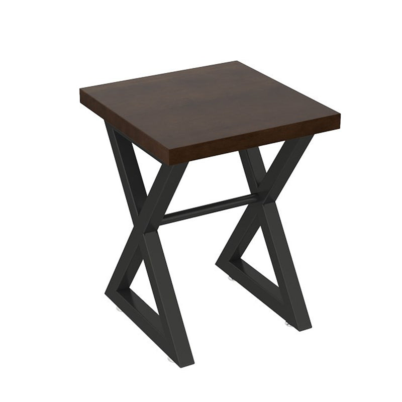 Mesa de comedor marrón de estilo industrial, mesa con caballete de madera maciza para comedor