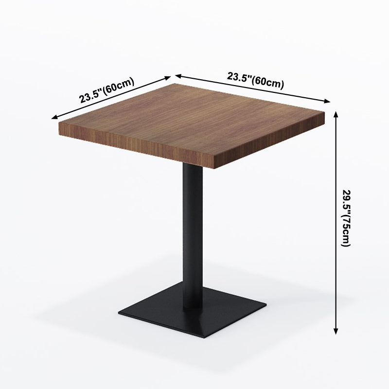 Industrial Brauner Esstisch Massivholz Tisch mit Metallbasis für Esszimmer