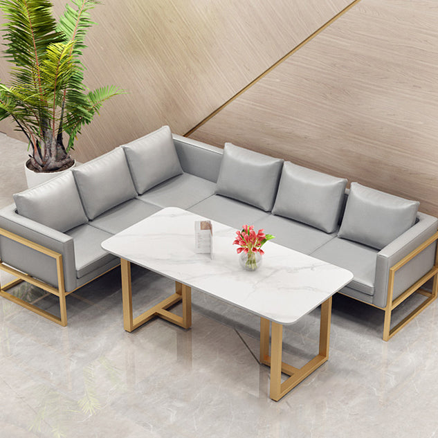 Traditioneller Luxusstil Esstisch Sintered Steintisch mit goldenem Rahmen für Esszimmer