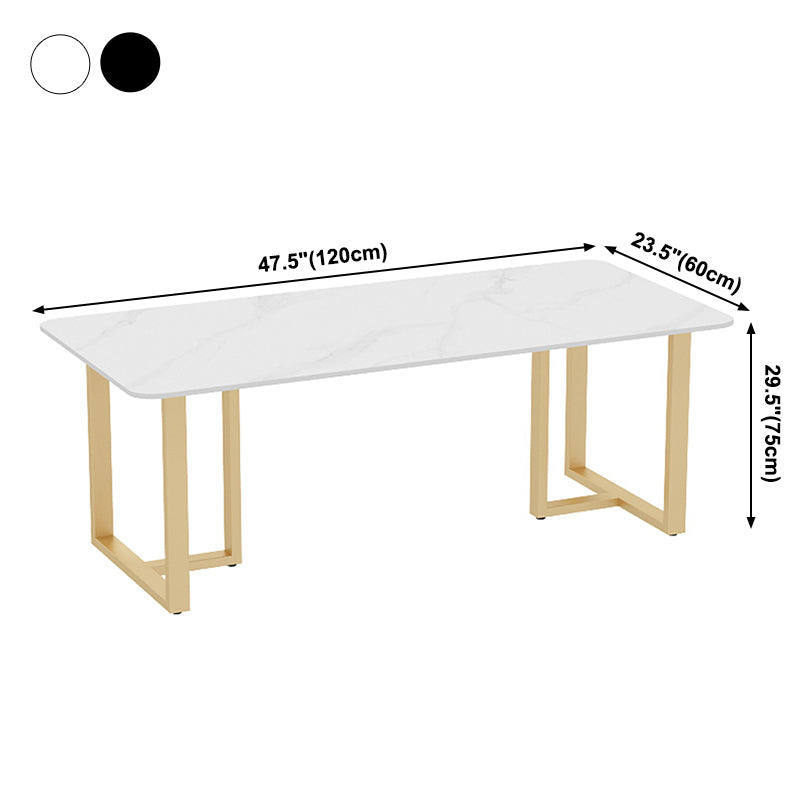 Traditioneller Luxusstil Esstisch Sintered Steintisch mit goldenem Rahmen für Esszimmer