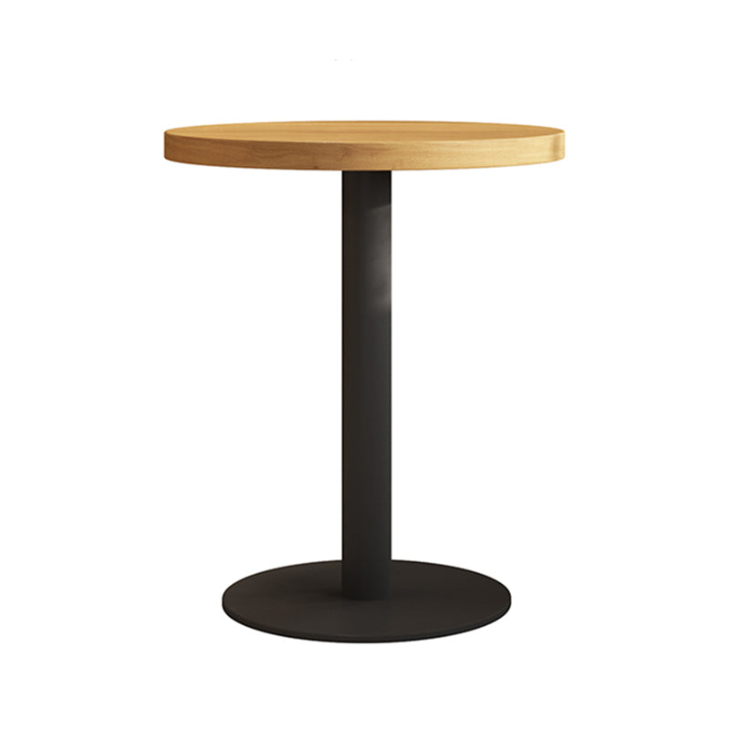 Table en bois de table de dîner brune industrielle avec cadre noir pour salle à manger
