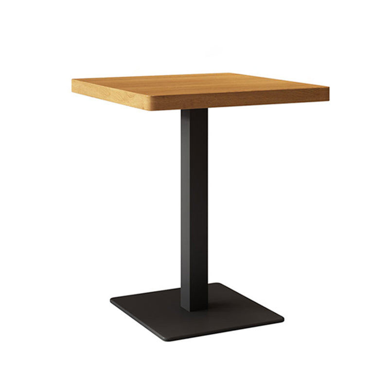 Table en bois de table de dîner brune industrielle avec cadre noir pour salle à manger