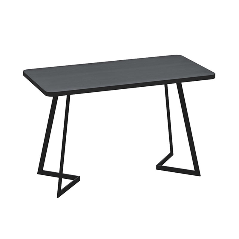 Table à manger industrielle double guéridon en métal avec plateau noir