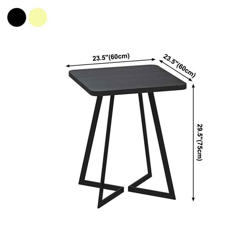 Table à manger industrielle double guéridon en métal avec plateau noir