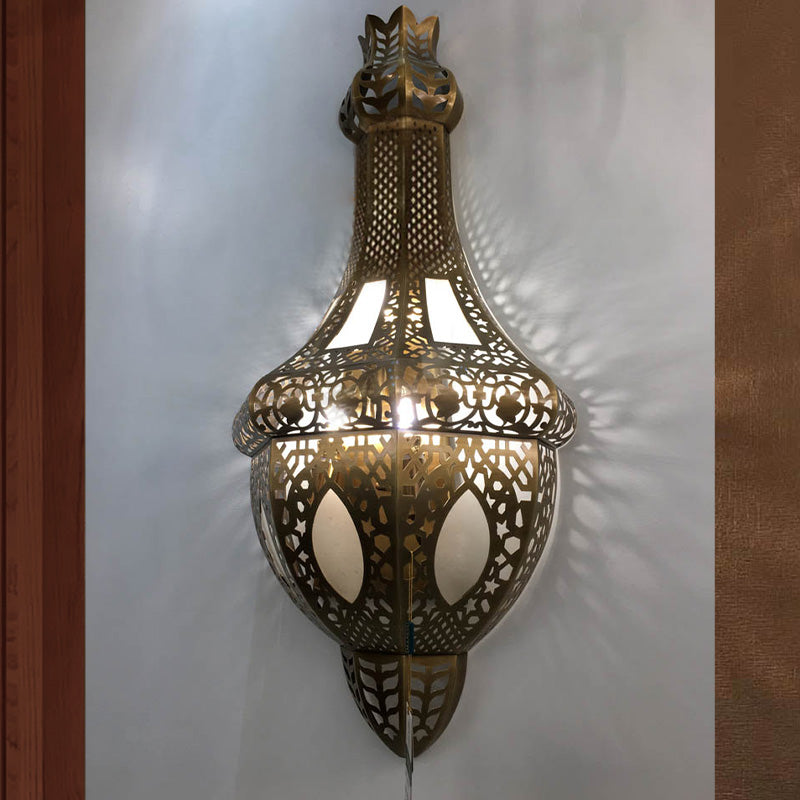 Brass 2 lampadina Aiuminazione da parete Flaimpe di metallo anticato a forma di araba lampada con applique a araba