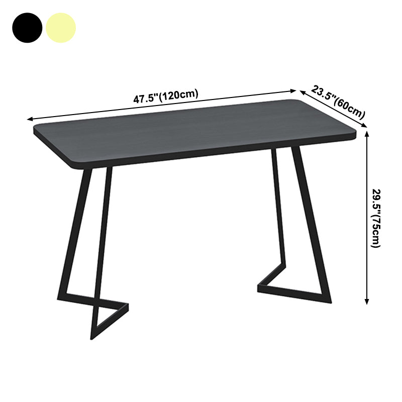 Table à manger industrielle double guéridon en métal avec plateau noir