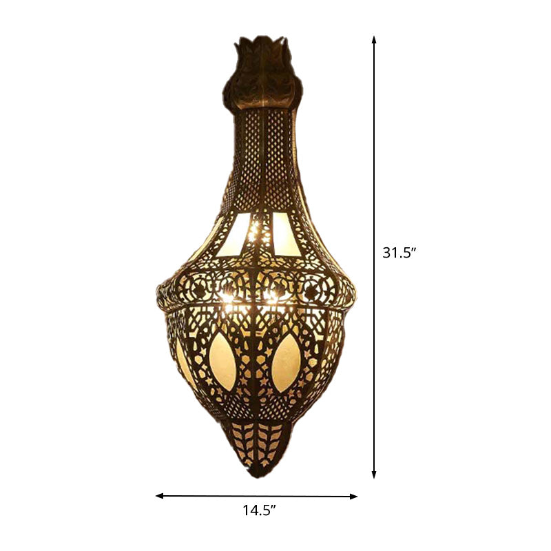 Brass 2 lampadina Aiuminazione da parete Flaimpe di metallo anticato a forma di araba lampada con applique a araba